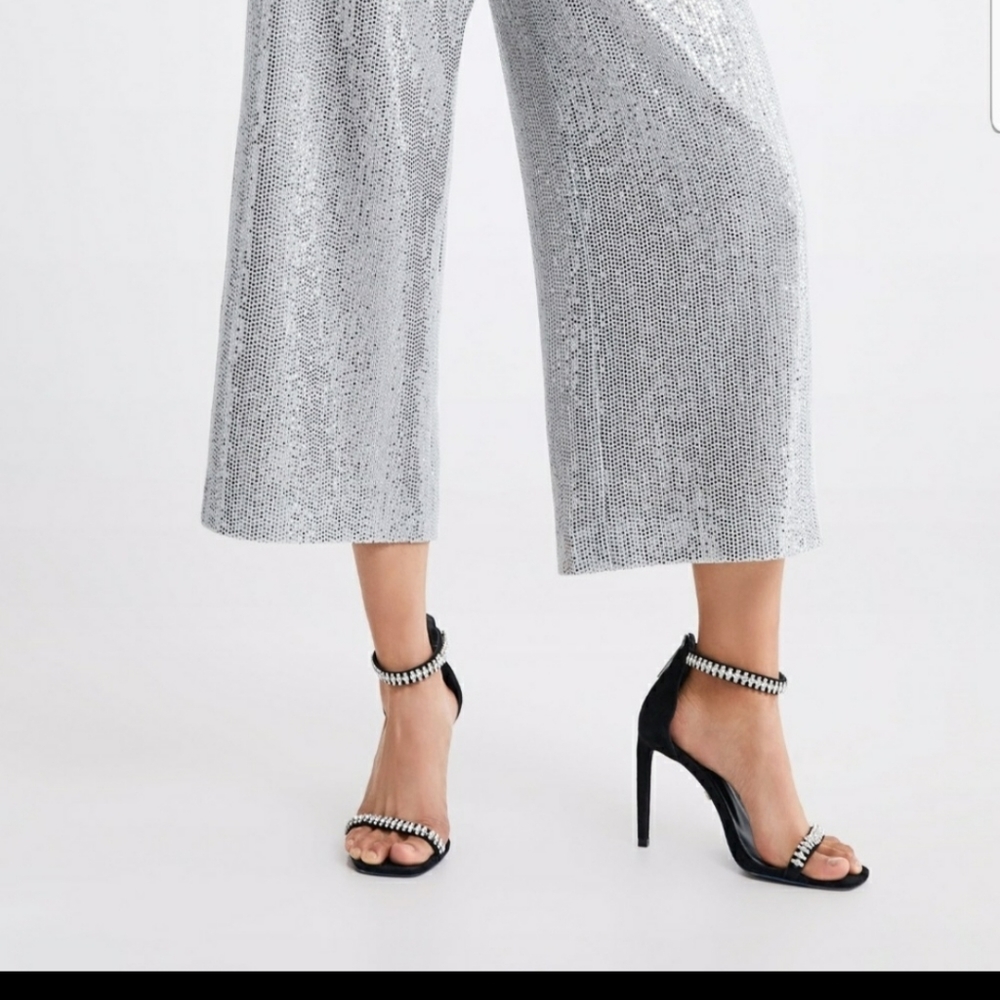 Zara sequined silver pants XS - Picture 3 of 8
